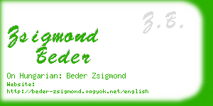 zsigmond beder business card